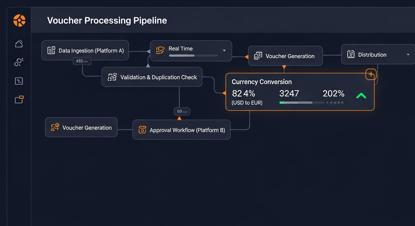 Voucher processing workflow dashboard