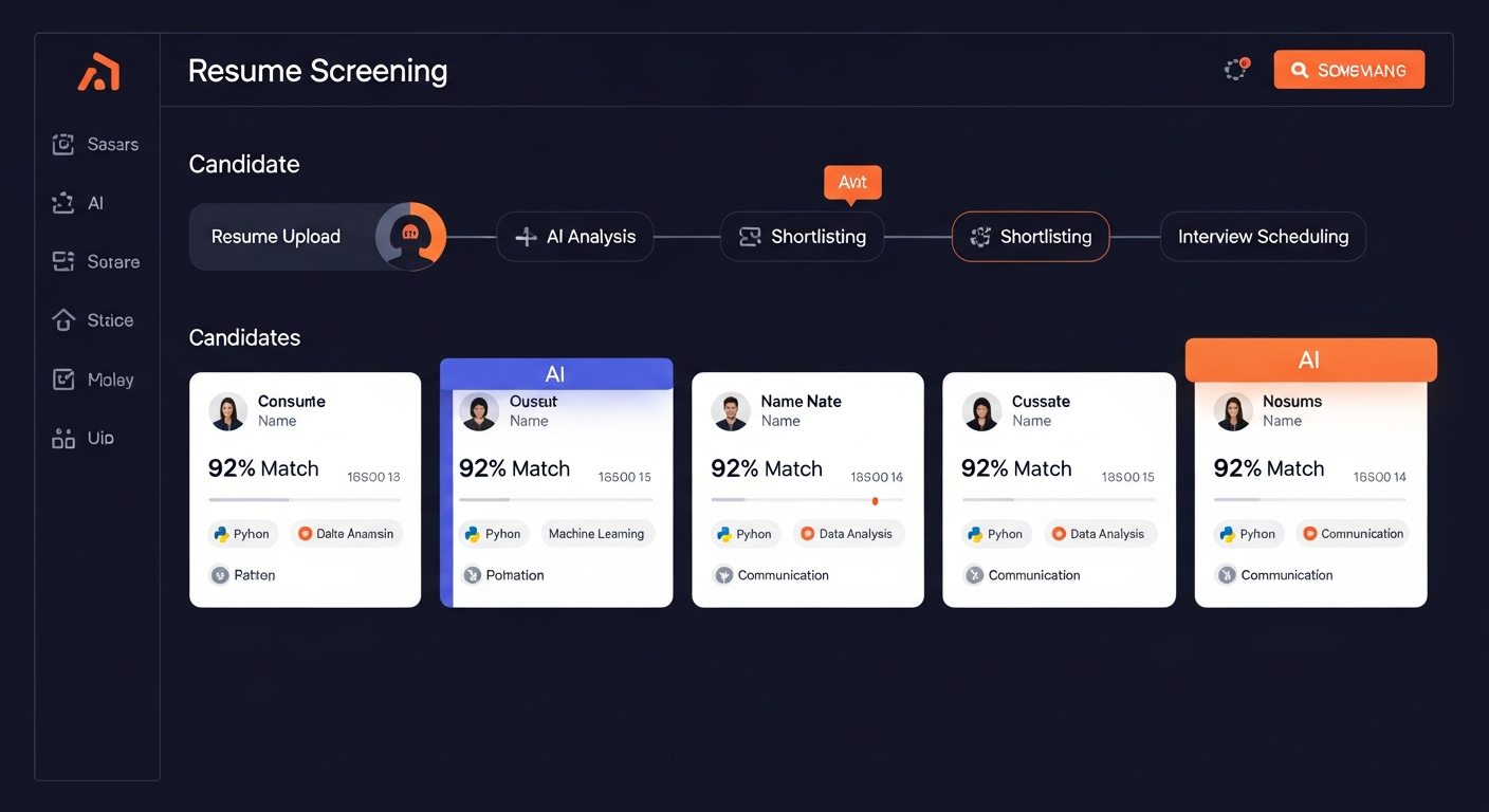 AI resume screening dashboard